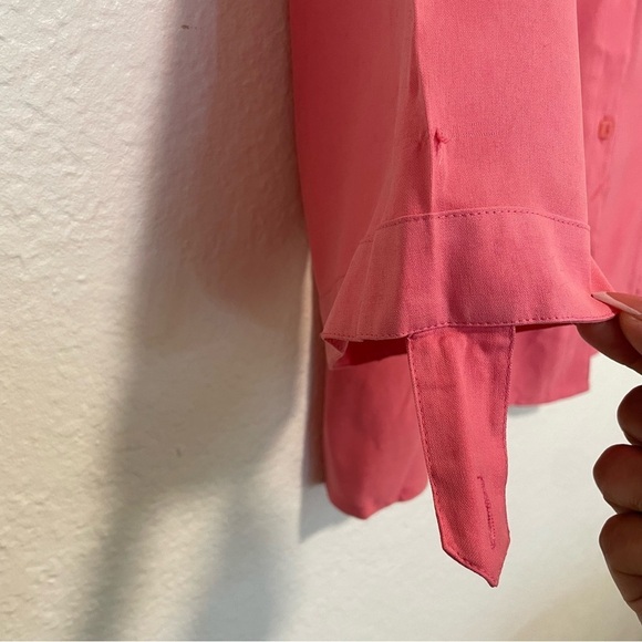 Notations Woman silk pink Button-Up Top size 2X drapey cutout thin flowy spring - Picture 2 of 8